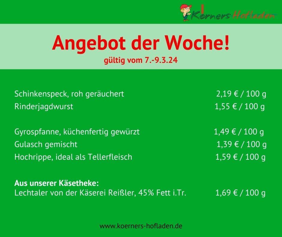 Hier fehlt das aktuelle Wochenangebot. Wir sind dran.